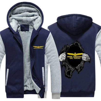 2025 Autumn And Winter Man's Goldwing GL1800 Japan Motocycles Logo Print Thickened Coat Popular Hoodies Warm Comfortable Jacket