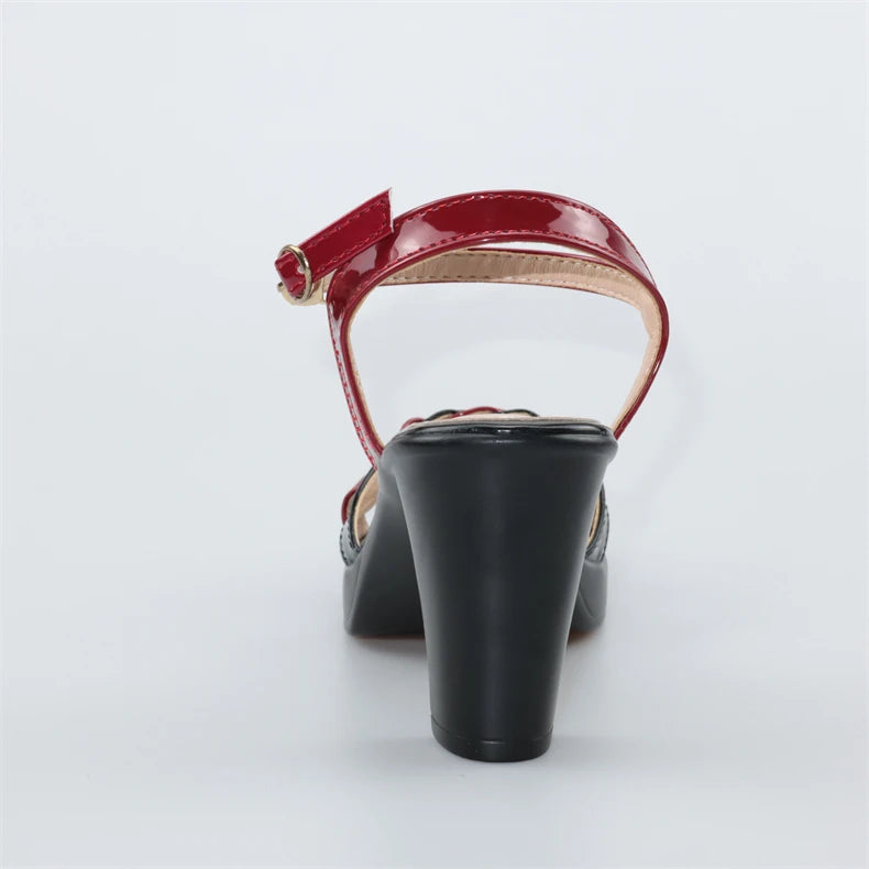 High quality summer leather sandals for women 8cm 10cm high heel 2024 size 32 33 43 platform open toe elegant shoe black white