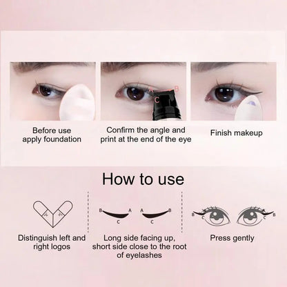 Black/Brown Winged Eye End Stamp Double-Tip Women Makeup Eye End Wing Stamp Waterproof Stencil Portable Quick Drying Cosmetics