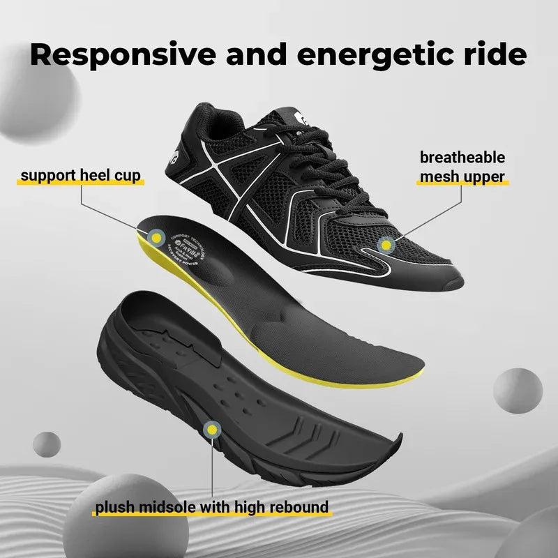 Fitville Newest Walking Shoes For Men Wide Width Thicker Cushioning Sneaker Bouncy Running Shoe Workout Gym Athletic