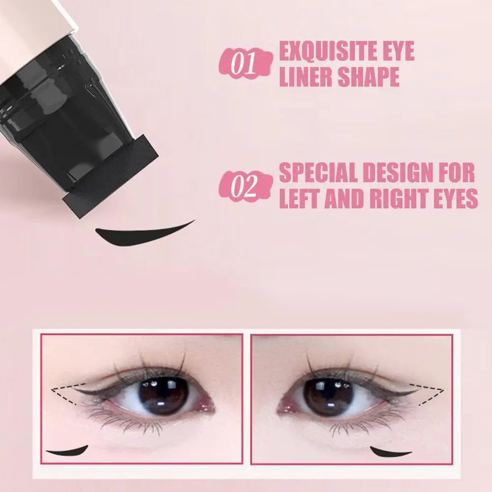 Black/Brown Winged Eye End Stamp Double-Tip Women Makeup Eye End Wing Stamp Waterproof Stencil Portable Quick Drying Cosmetics