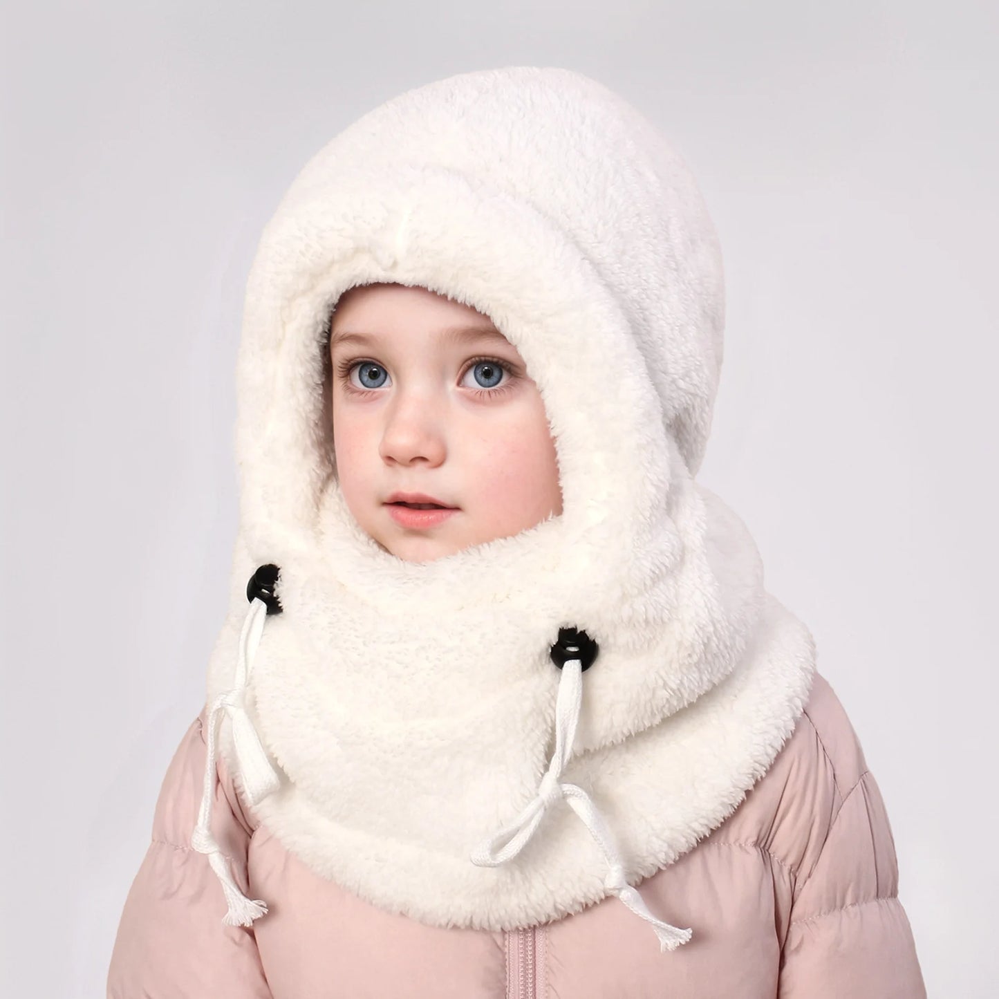 4-14Y Kids' Warm Ear-Protecting Neck Warmer Hat, Thickened Winter Ski Cycling Face Mask Windproof Beanie