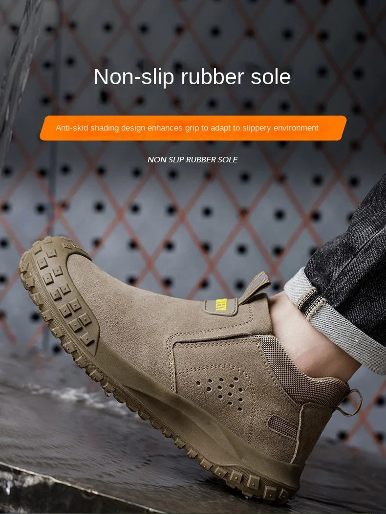 Men Safety Boots Welder Safety Shoes Anti-Smash Indestructible Safety Shoes Men Work Boots Steel Toe Security Boots Footwear