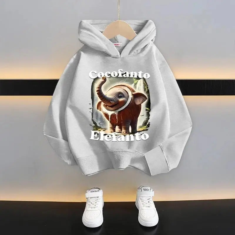 Autumn Cute Italian Brainrot Print Children's Hoodies Funny Cartoon Graphic Kids Fashion Girl Sweatshirts Casual Boy Pullover