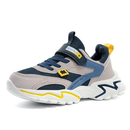 Kid Sneakers Sport Shoes for Boys Fashion Leather Children Breathable Mesh Comfort Shoes Casual Walking Outdoor Running Shoes