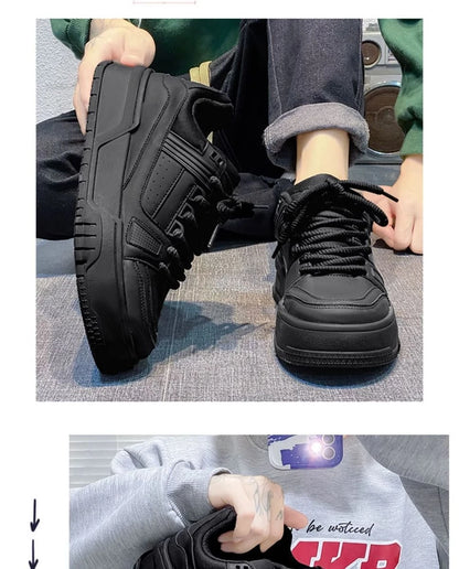 Men's Shoes New Breathable Fashion Sports Leisure Platform Shoes Antiodor Black Casual Shoes for Man Кроссовки Мужские