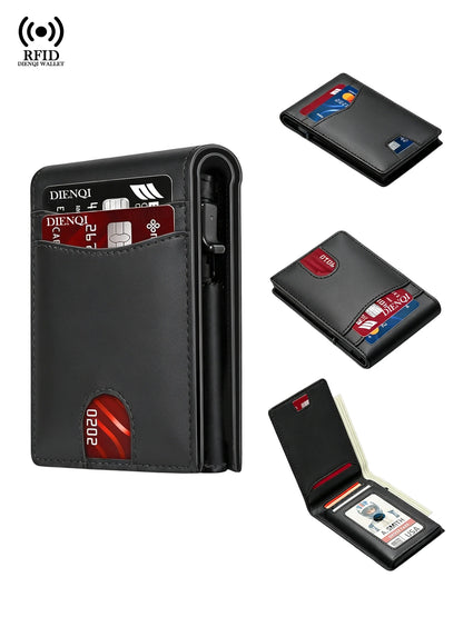 Luxury Brand Mens Wallets Money Bag RFID Bank Credit Card Holder Case Purse Carbon Fiber Leather Bifold Wallets for Men Carteras