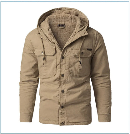 Thermal Thick Coat Parka USA SIZE Winter New Oversize Parkas Warm Korean Style Thick Men's Hooded Thick Fleece Winter Jacket