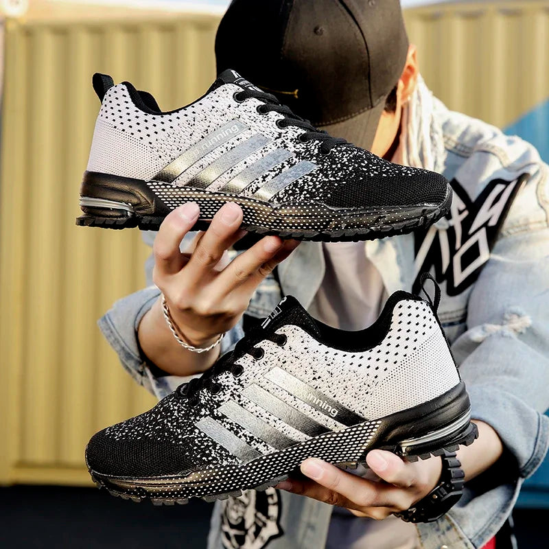New men's women's flying mesh surface spring summer breathable casual sports shoes flat vulcanized couple running big size48