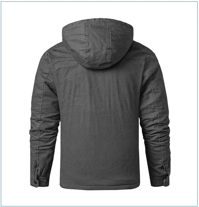 Thermal Thick Coat Parka USA SIZE Winter New Oversize Parkas Warm Korean Style Thick Men's Hooded Thick Fleece Winter Jacket