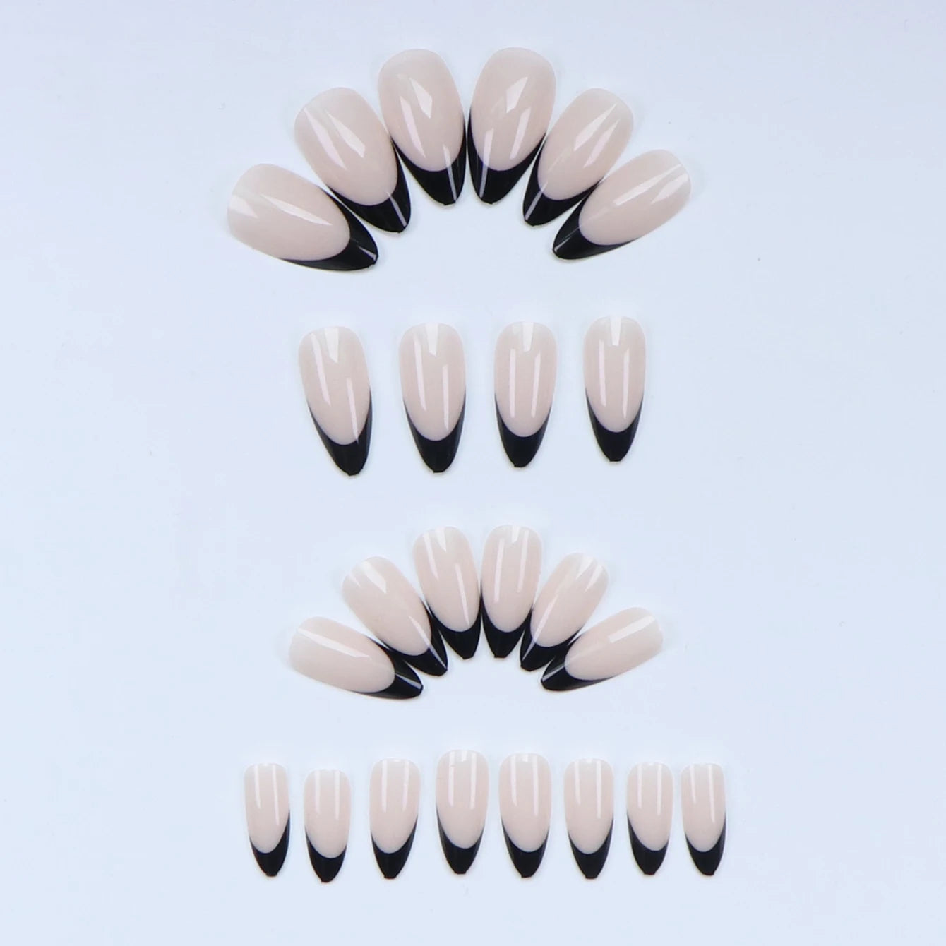 ARTAUG 24PCS Short Press On Nails Square Pink Fingertip White French Trim Press On Nails Full Cover Fake Nails Set Nail