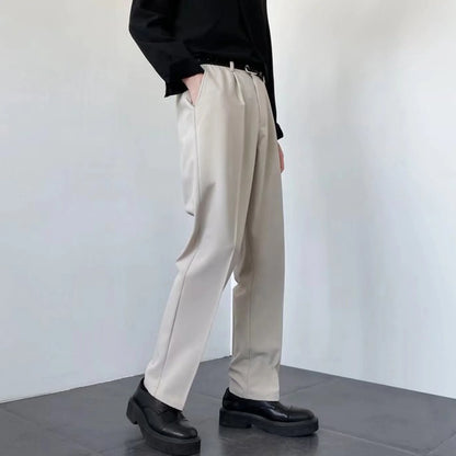 Brown Black Suit Pants Men Slim Fit Fashion Social Mens Dress Pants Korean Casual Straight Pants Mens Office Formal Trousers