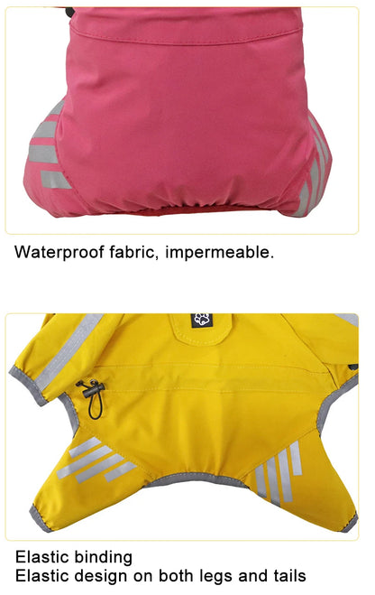 Pet Raincoats Dog Reflective Waterproof Puppy Rain Coats Hooded for Small Medium Dogs Jumpsuit Chihuahua French Bulldog Overalls