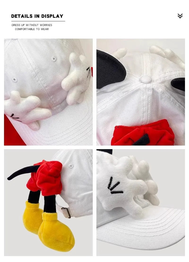 Mickey Baseball Cap Cartoon Design Parody Mickey Cute Creative Big Ear Design Duck Tongue Hat Fashionable And Versatile Cap Toys