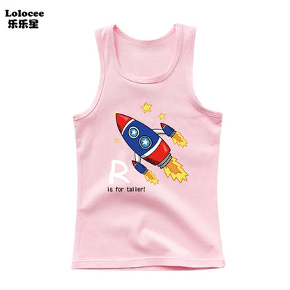 Boys Sleeveless Vest Kids Letter Print Summer 2025 Casual Tank Top Teenagers Singlet Children Camisoles Clothing