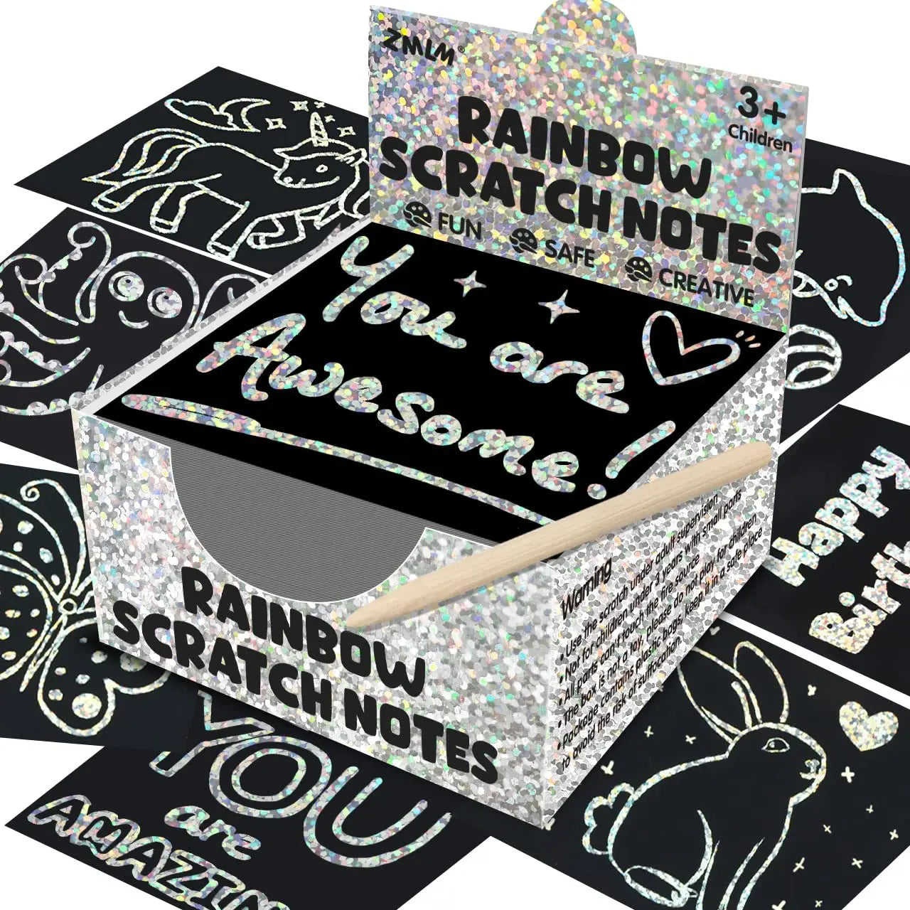 Dazzling Scratch Painting Parent Child Interactive Toys Note Cards Handmade Painting