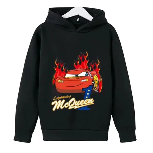 Children's Di's New Cool Trendy Sni Autumn Winter Racing Lightning McQueen Boys Girls Hoodies Autumn Winter Warm Soft Clothing