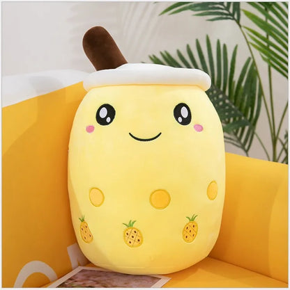 24/70CM Real-life Bubble Tea Plush Toy Boba Milk Tea Plushie Toy Soft Stuffed Hug Pillow Balls Bubo Tea Cup Cushion Gift Girl