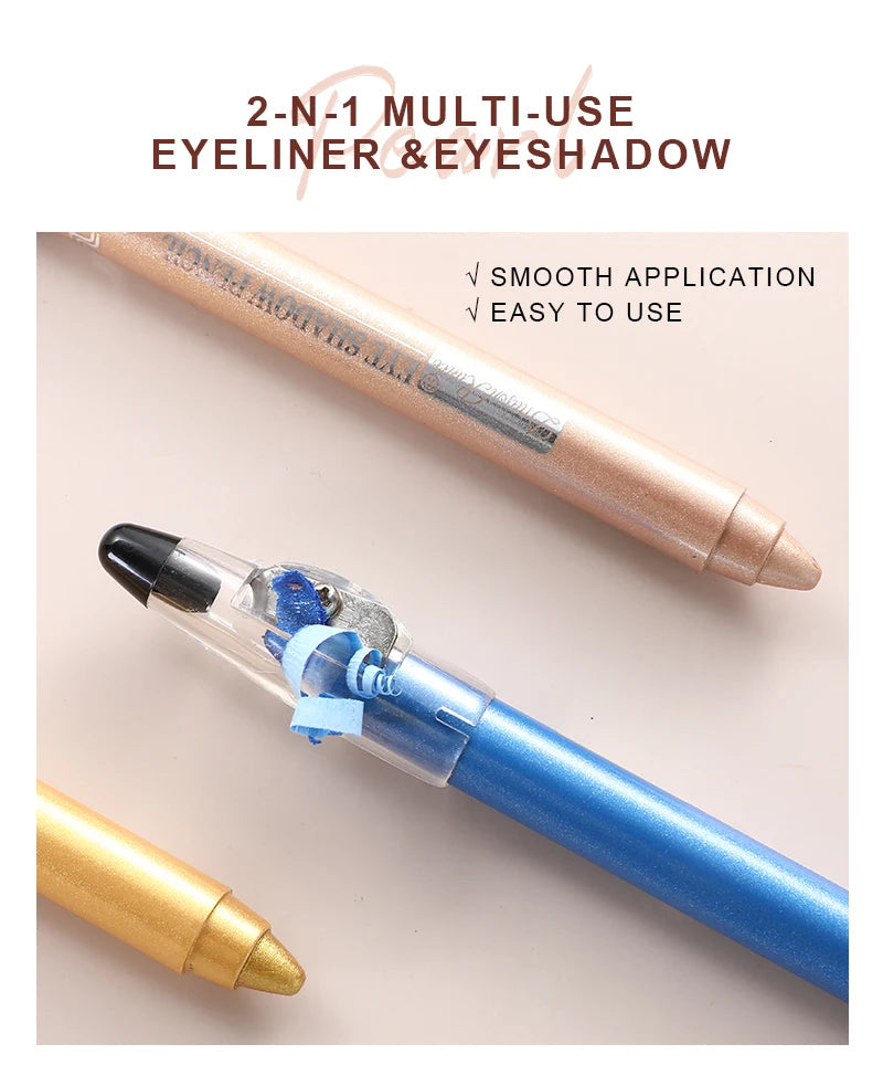 12-Piece Eyeshadow Pen Set, Pearlescent Fine Shimmer, Delicate and Silky, Non-Smudging, Multi-Use, High-Gloss Contouring, One-Swipe Application, Eye-Enhancing, Waterproof, Long-Lasting, Versatile Eyeshadow