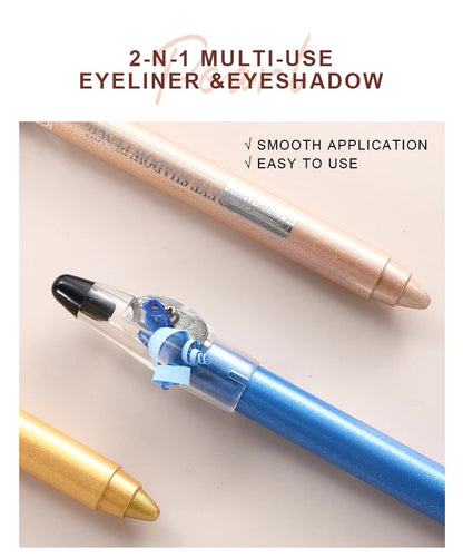 12-Piece Eyeshadow Pen Set, Pearlescent Fine Shimmer, Delicate and Silky, Non-Smudging, Multi-Use, High-Gloss Contouring, One-Swipe Application, Eye-Enhancing, Waterproof, Long-Lasting, Versatile Eyeshadow