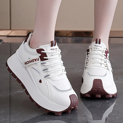Korean Version of New Dad Shoes for Women, 2025 Spring Autumn Student Sports Running Casual Thick Soled Height Increasing Shoes