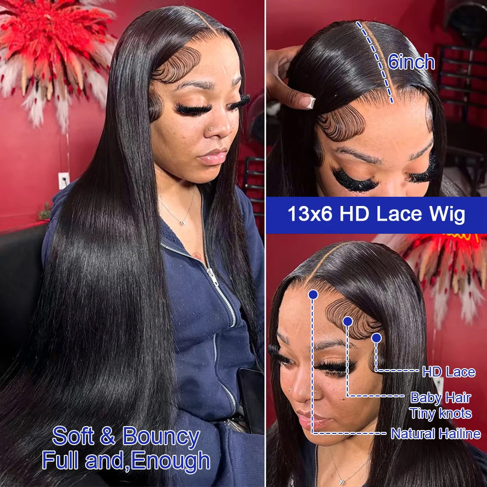 Vietnamese Raw 13X4 Lace Front Wigs For Black Women Remy 30 40 Inch Pre Plucked Bone Straight Human Hair Wigs 13X6 Hd Lace Frontal Wigs