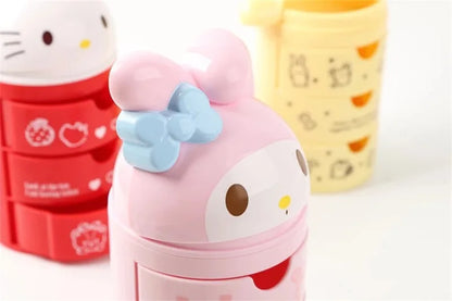 hello kitty anime peripheral cartoon 3-layer drawer storage box my melody cute cat makeup box kawaii birthday gift for women