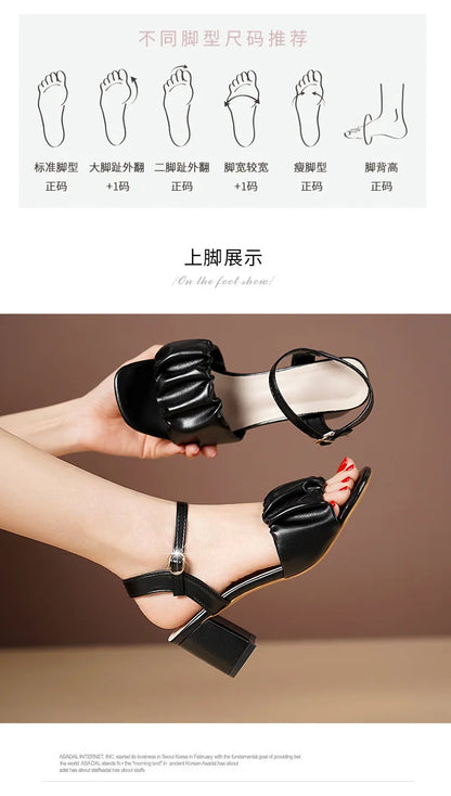 Size 35-42 New Fashion White High Heel Shoe Buckle Sandalias Grace Dress Female Designer Party Shoes 2024 Summer Women's Sandals