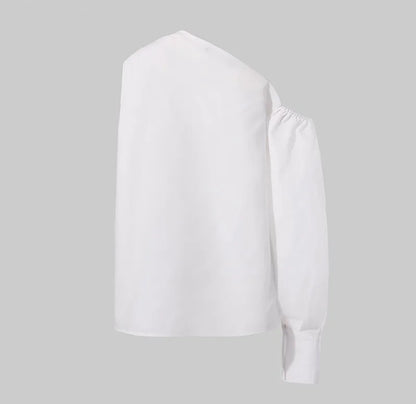 Elegant Blouses Women 2023 Summer Off Shoulder Blusas Female Fashion Lantern Long Sleeve Shirts One Shoulder Tops S-5XL