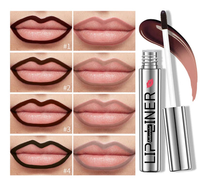 Lipliner Peel Off Lip Liner Stain Peel Off Lip Liner Tattoo Waterproof Matte Long-Lasting Brown Nude Lip Color Cosmetics Makeup
