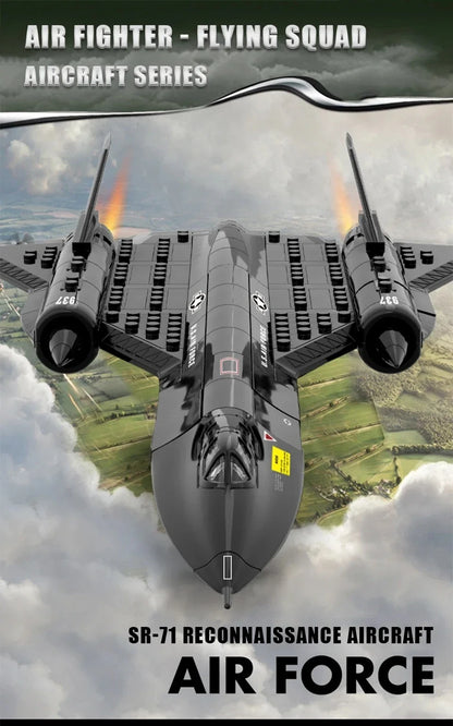 Creative Military SR-71 Blackbird Spy Plane  Building Blocks SetsMOC Kit Assembly Bricks STEM Learning Toys Gift for Children