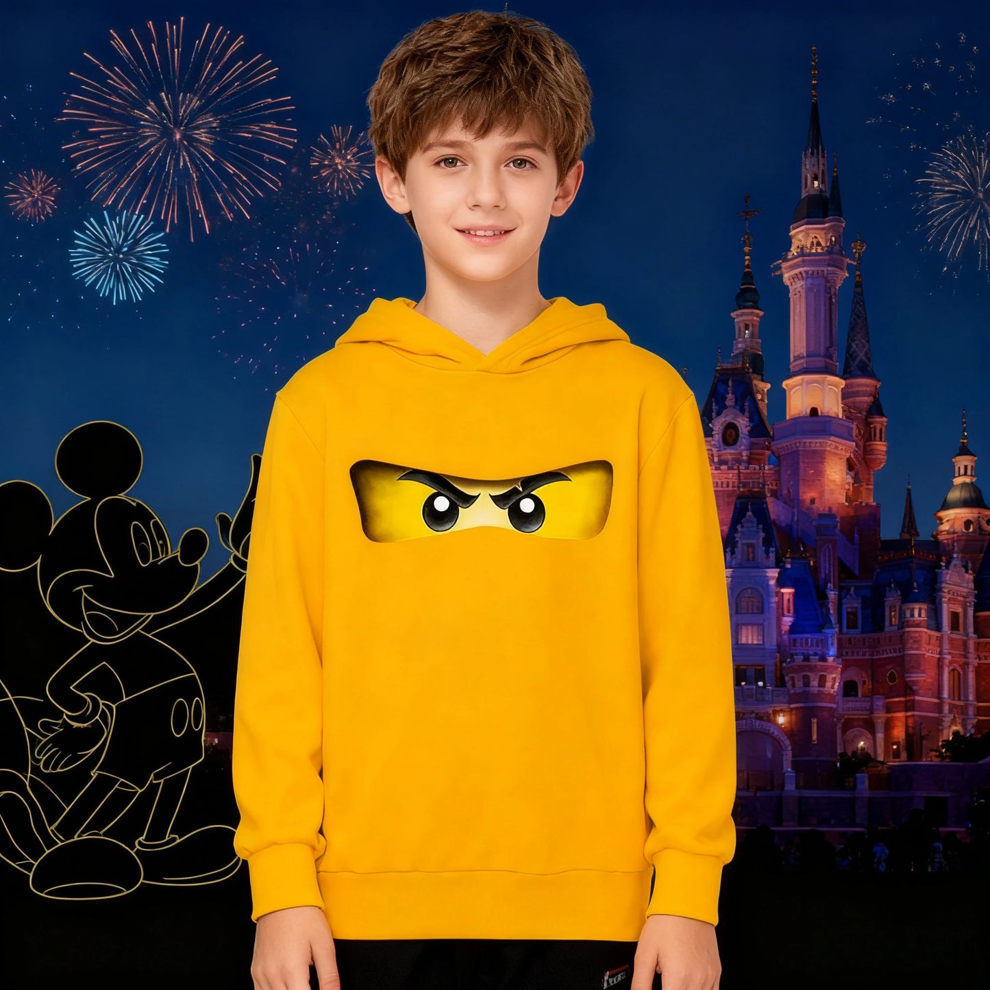 Fashionable Children's Hoodies Cartoon Ninja Hoodies for Boys and Girls Warm and Casual Children's Clothing for Autumn AndWinter