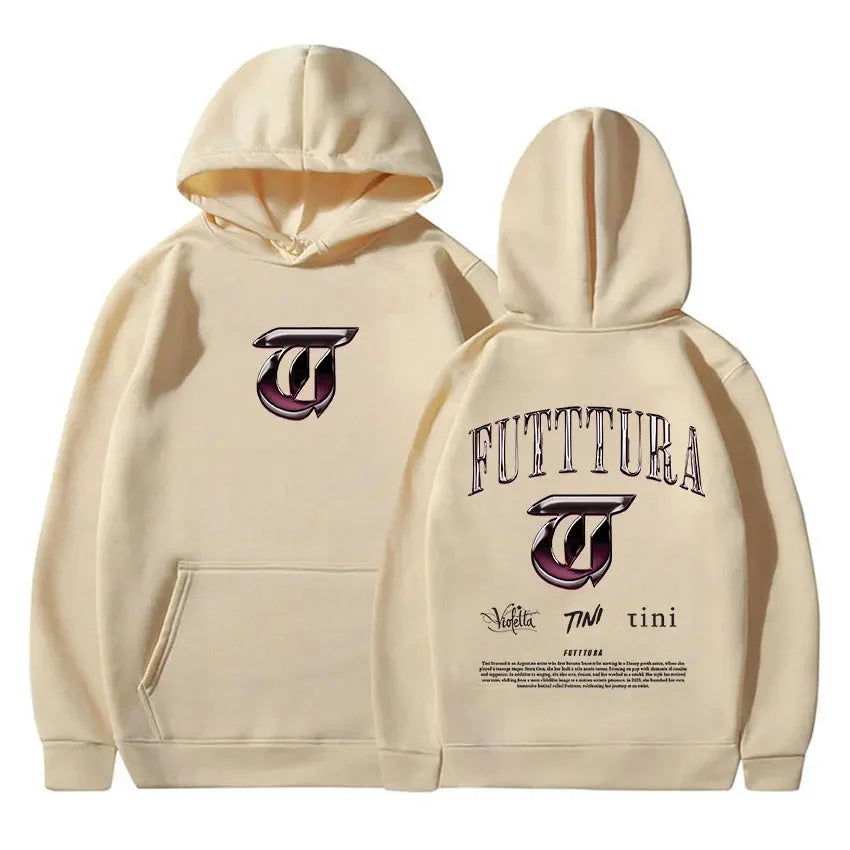 TINI STOESSEL Future Journey Album 2025 Pattern Print Men's Fashion Harajuku style hoodie Retro long-sleeved hoodie