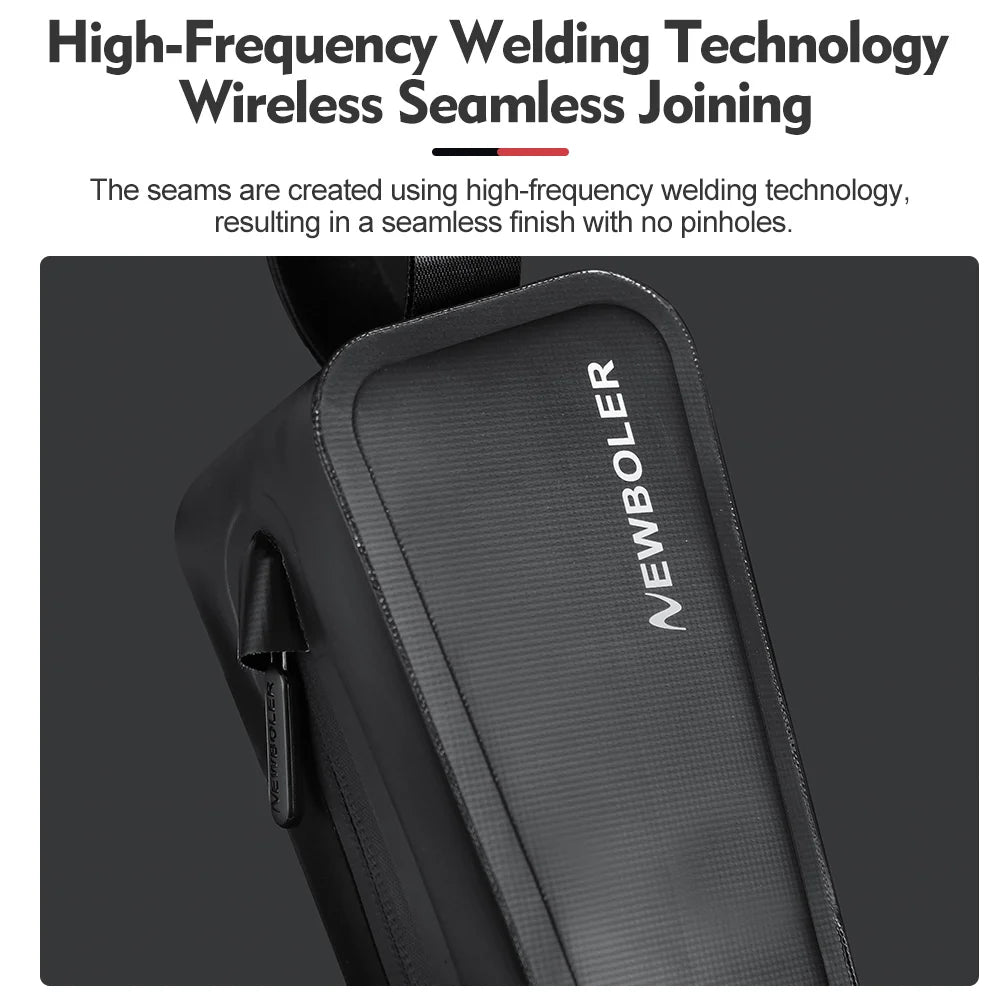 NEWBOLER Bike Bag 1.5L Portable Frame Front Tube Cycling Bag MTB Road Bicycle Pannier Bag Large Capacity EVA Cycling Bag