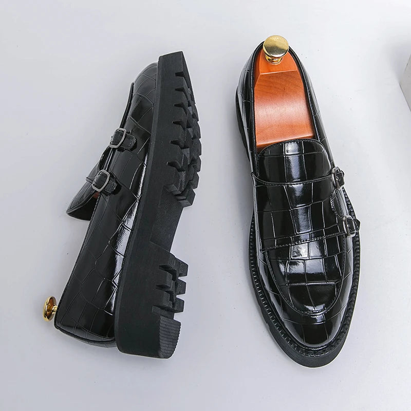 Men's Loafers Luxury Brand Leather Dress Shoes Breathable Slip-On Solid Formal Casual Shoes Handmade Designer Men Shoes Mocassin