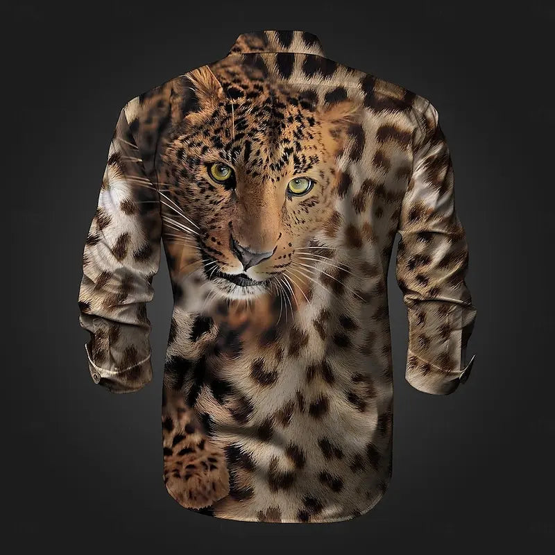 Men's leopard print button down shirt fashion casual men's leopard print new design new soft and comfortable plus size XS-6XL