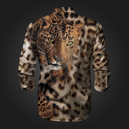 Men's leopard print button down shirt fashion casual men's leopard print new design new soft and comfortable plus size XS-6XL