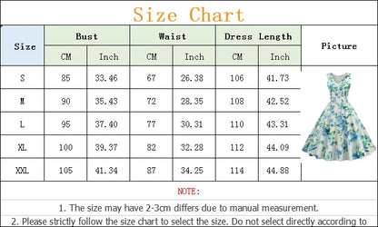 Floral Print 1950s 60s Vintage Women Dress Elegant Summer Robe Ladies Sleeveless V Neck A Line Swing Rockabilly Dresses 2025