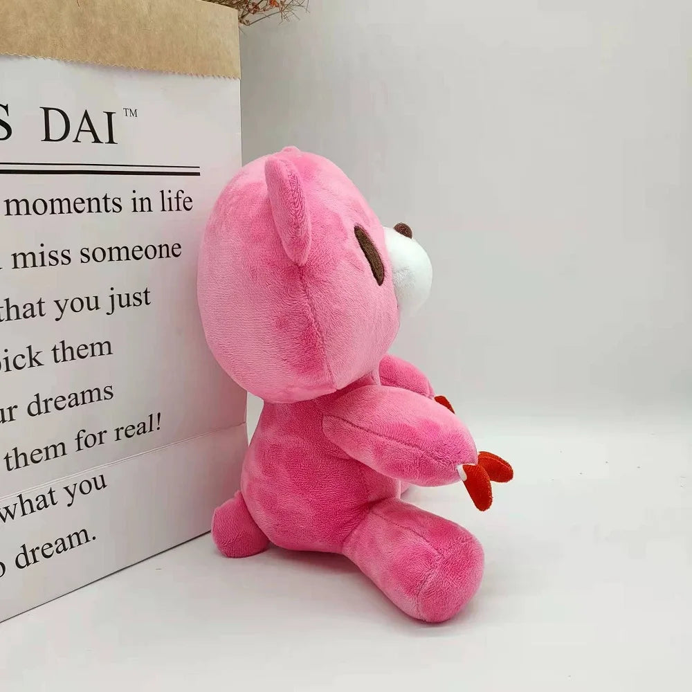 24cm Gloomy Bear Plush Toy Bloodthirsty Pink Bear Plushie Doll Animal Teddy Stuffed Toy Pillow for Kids Birthday Christmas Gift
