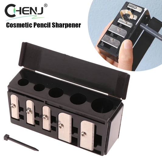 1Pcs 5 Holes Sharpener Multi-functional Pencil Sharpener With Lid For Eyeliner Lipliner Pencils