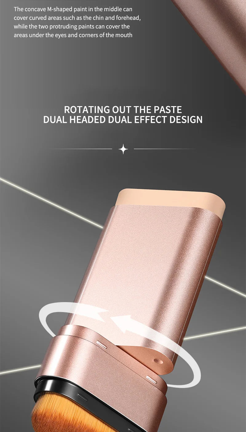 Clear and Moisturizing Foundation with a Natural Glow, Hydrating, Bling, Radiance, Thin and Lightweight Double-Ended Makeup Foundation That Can Be Rotated for Easier Application, with Its Own Brush for Waterproofing, Making I