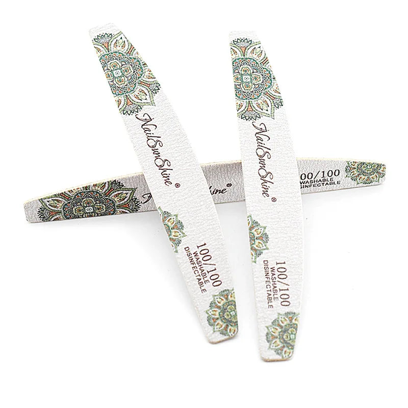 3/5pcs Lot New Nail File Flower Printed Nail Buffer Colorful Lime A Ongle 80/100/150/180/240 Professional Manicure Tools Uñas