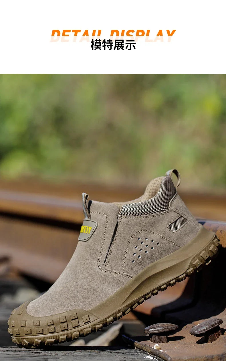 Men Safety Boots Welder Safety Shoes Anti-Smash Indestructible Safety Shoes Men Work Boots Steel Toe Security Boots Footwear