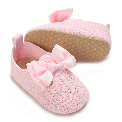 Cute Girl 0-18M Baby Shoes Pink Theme Bow Princess Shoes Spring and Autumn Soft Sole Lightweight Garden Shoes Casual Shoes