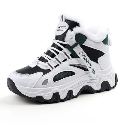 Women's Casual Sneakers Non Slip Comfortable Sports Shoes Women Winter Outdoor Vulcanized Shoes Woman Fleece Walking Trainers