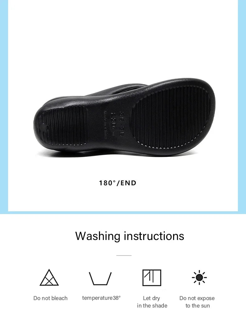 Summer 6CM Women Fashion High Heeled Slippers Female Indoor Casual Wedges Flip Flops Girls Outdoor Beach Thick Platform Sandals