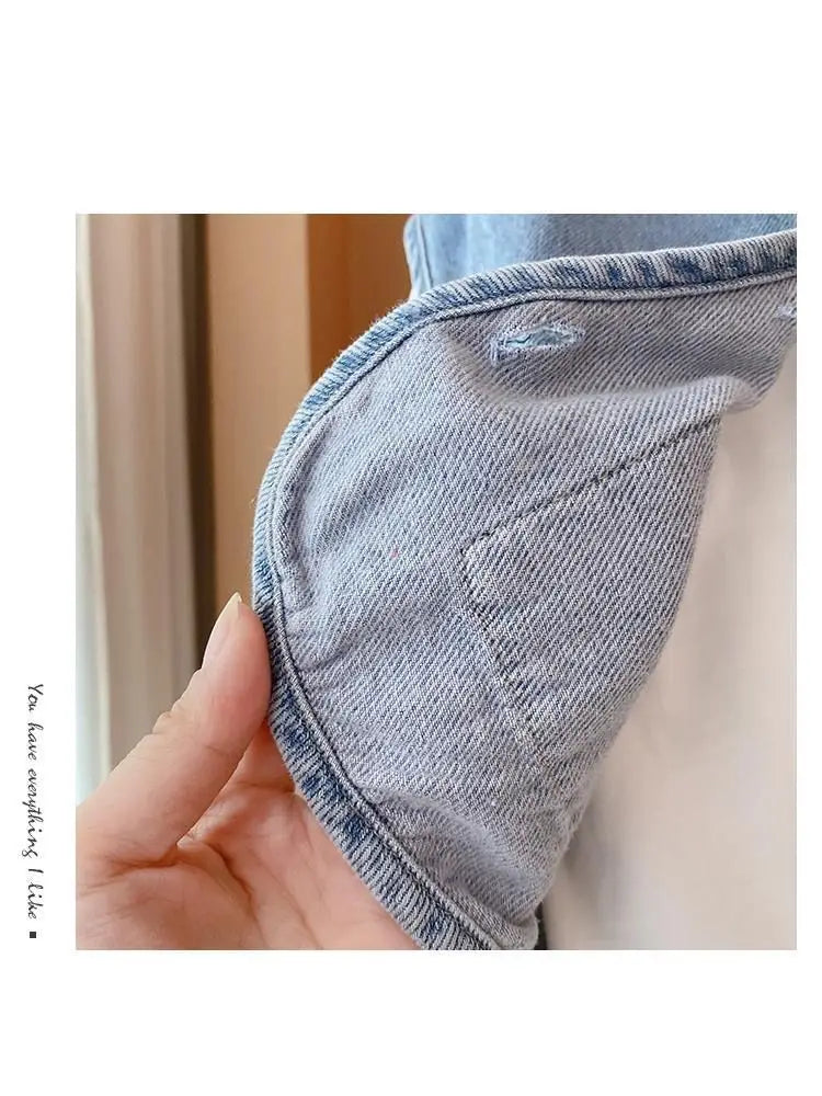 Children's Vest Spring and Autumn Season New Baby Versatile Shoulder Fashion Boys and Girls' Denim Vest Children Clothes
