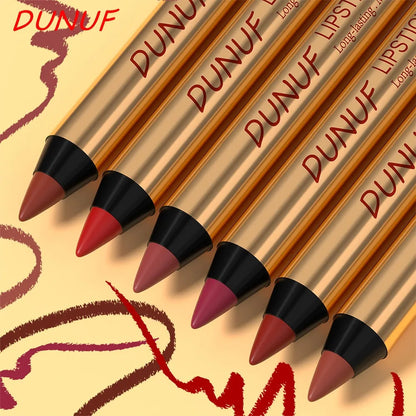 Rich Color Non-stick Lipstick Pencil Long-lasting Matte Lip Liner Crayon Red Tint Brown Lipliner Makeup Easy To Apply Cosmetics