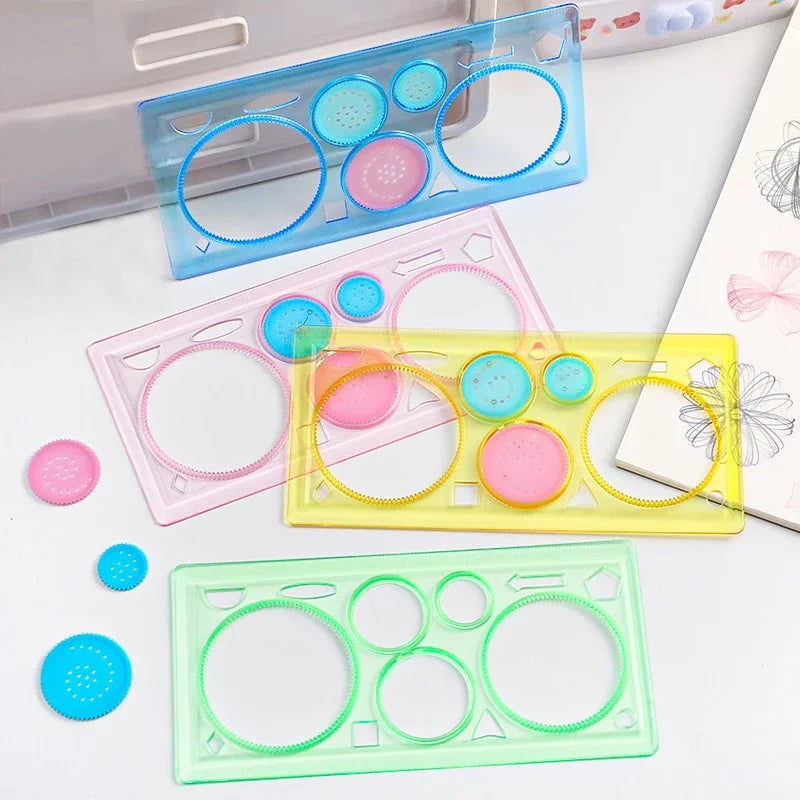 Geometry Spirograph Drawing Kit - Flower Stencil Templates Art Craft, Educational Learning Toy for Kids