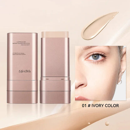 Clear and Moisturizing Foundation with a Natural Glow, Hydrating, Bling, Radiance, Thin and Lightweight Double-Ended Makeup Foundation That Can Be Rotated for Easier Application, with Its Own Brush for Waterproofing, Making I